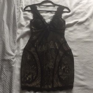 Black Lace Bebe dress XS EUC
